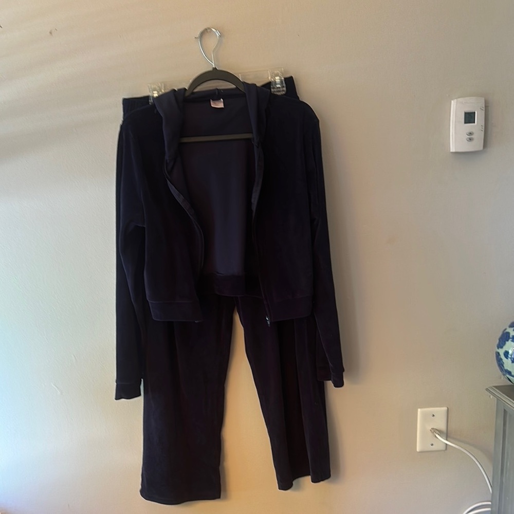 Women's Navy Velour Tracksuit